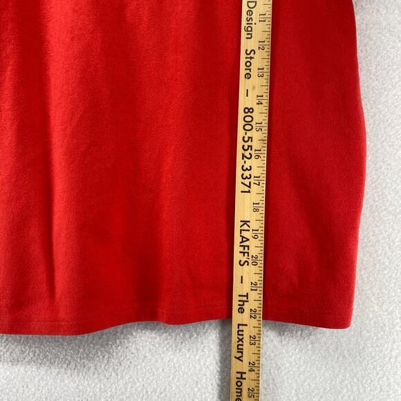 EILEEN FISHER Top XL Cotton Interlock Jersey Boxy Crewneck Short Sleeve Red - Picture 9 of 10
